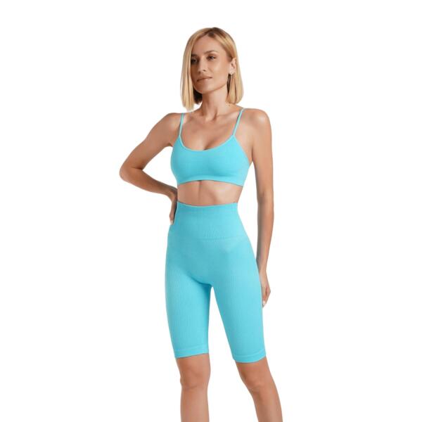 Велосипедки бесшовные Giulia 7141 Tracks Rib Shape L/XL голубые фото 