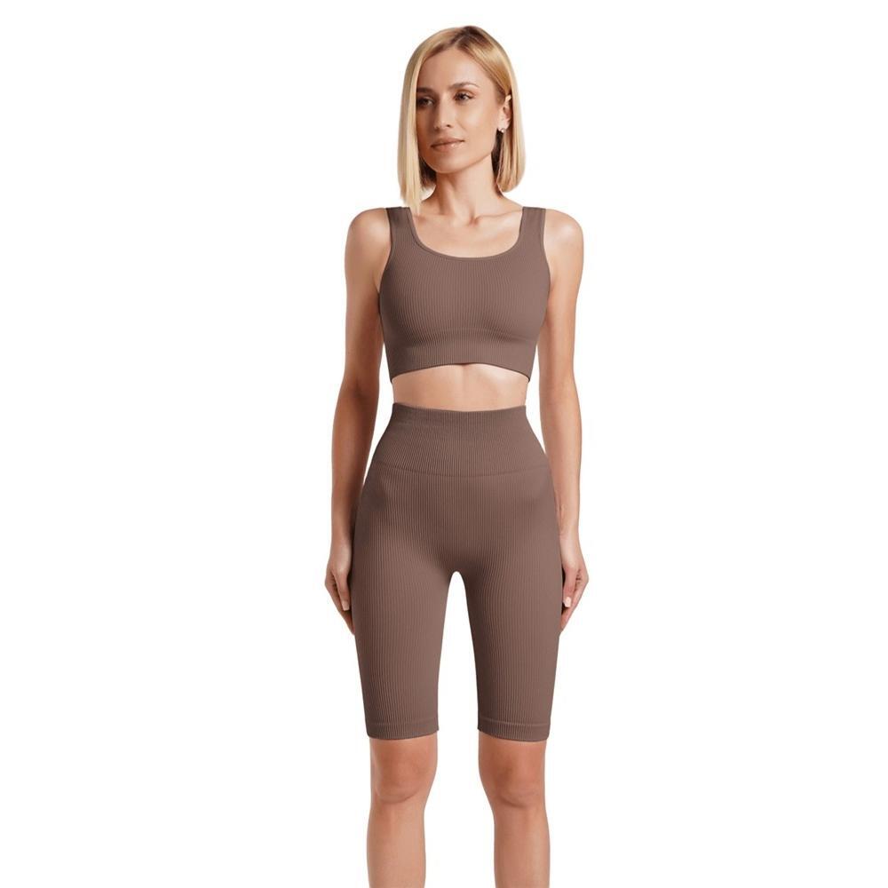 Велосипедки бесшовные Giulia 7141 Tracks Rib Shape S/M коричневые фото 1