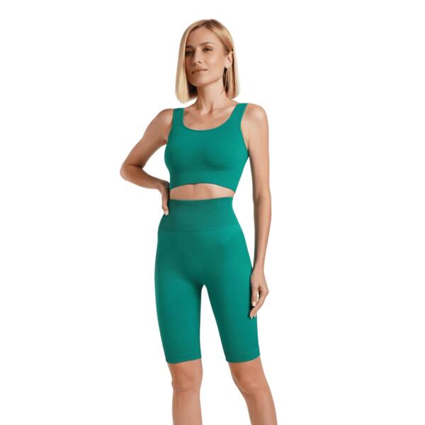 Велосипедки бесшовные Giulia 7141 Tracks Rib Shape L/XL изумрудные фото 