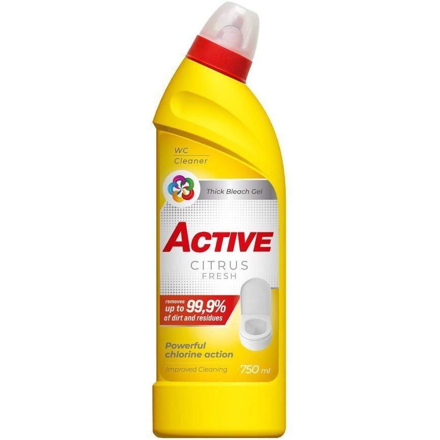 Средство для чистки унитазов с хлором Active Citrus Fresh 0,75л фото 1