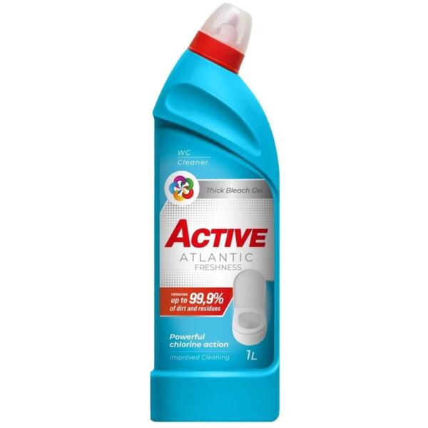 Средство для чистки унитазов с хлором Active Ocean Fresh 1л