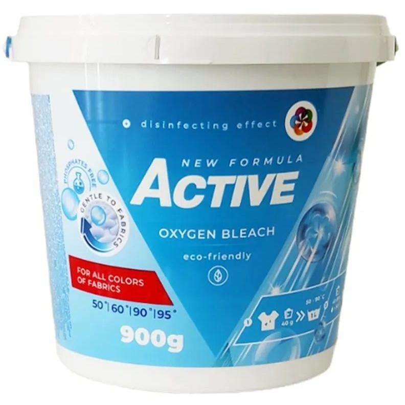Отбеливатель кислородный Active для белых тканей с ароматом свежести 900г фото 1