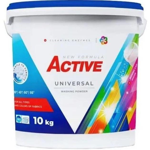 Порошок для стирки Active Universal с ароматом свежести (ведро+дозатор) 10кг фото 1