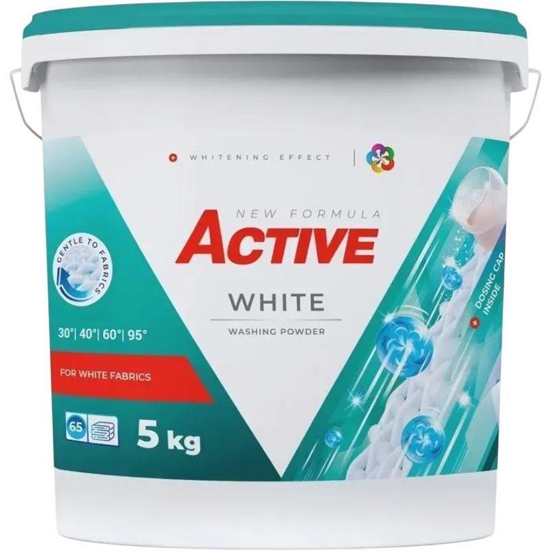 Порошок для стирки Active White с ароматом свежести (ведро+дозатор) 5кг фото 1