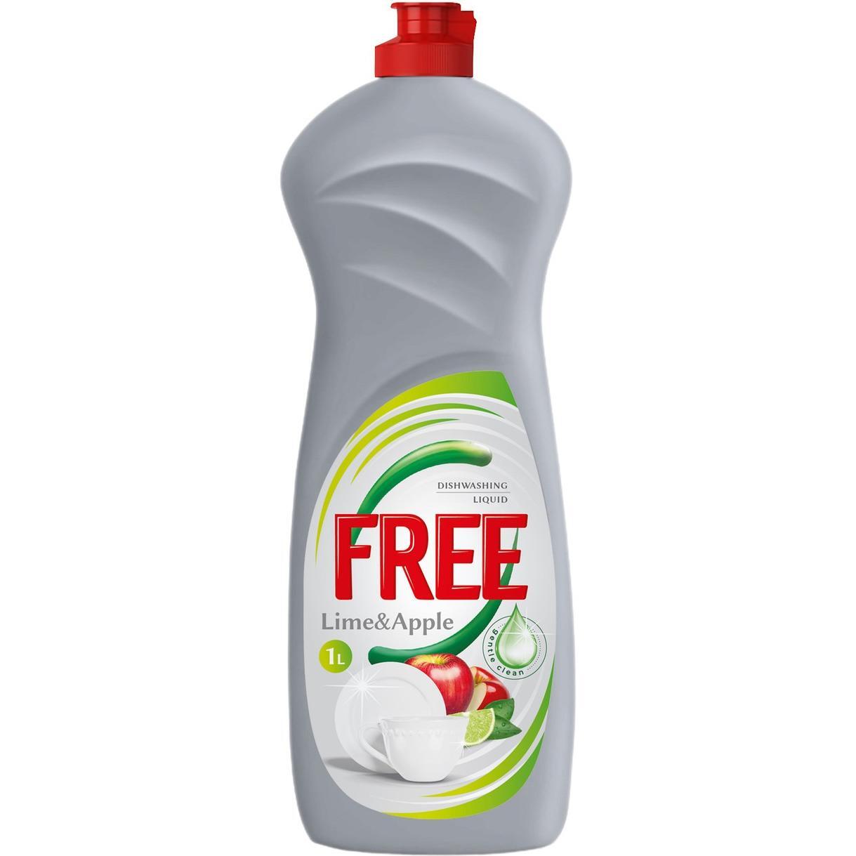 Гель для миття посуду Free 1л лайм та яблукофото1