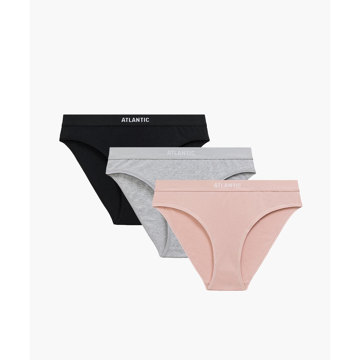 Набор женских трусов Atlantic 3CLP-012 3шт. XL черные/розовые/серые фото 1