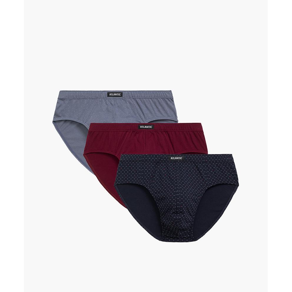 Набір трусів чоловічих класика Atlantic 3MP-182 3шт. L сині/бордові/блакитніфото1