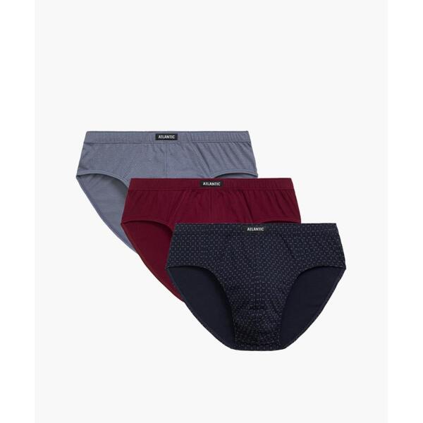 Набір трусів чоловічих класика Atlantic 3MP-182 3шт. XL сині/бордові/блакитніфото