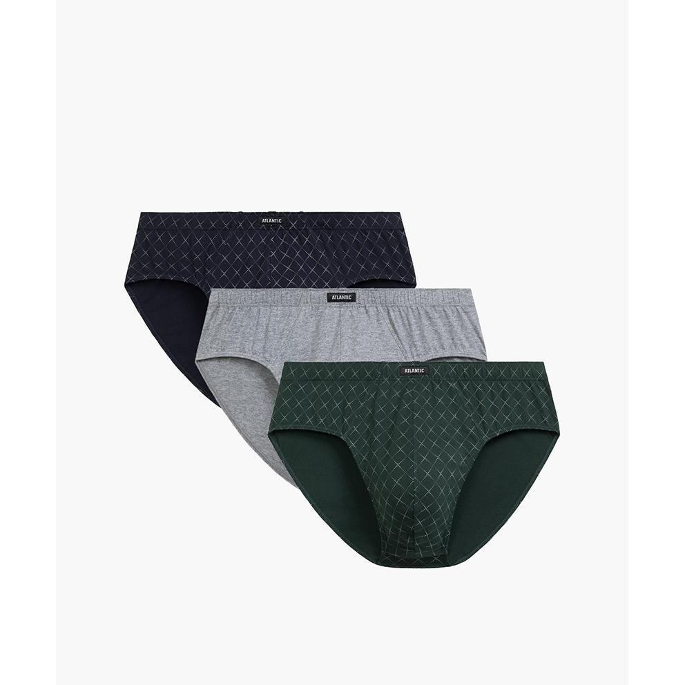Набір трусів чоловічих класика Atlantic 3MP-205 3шт. 3XL сині/сірі/зеленіфото1