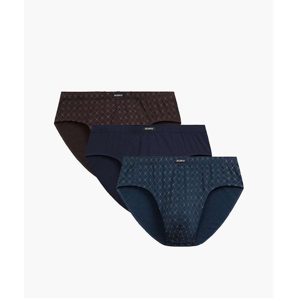 Набір трусів чоловічих класика Atlantic 3MP-205 3шт. 2XL сині/коричневіфото1