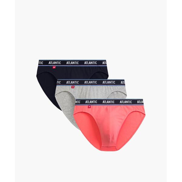 Набор мужских трусов Atlantic 3MP-200 3шт. S синие/коралловые/серые фото 