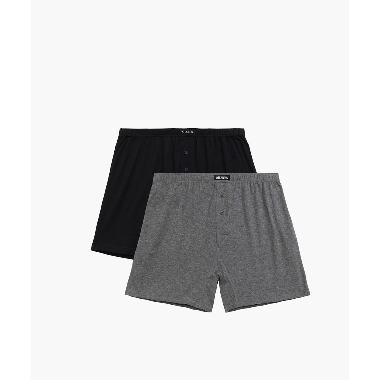 Набір боксерів чоловічих Atlantic 2BMB-003 2шт. M чорні/сірі