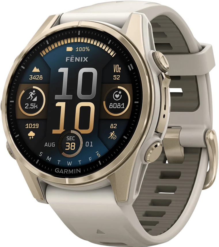 Смарт-годинник Garmin Fenix 8 43mm AMOLED Saph SftGldSS/FgGry FogGry/DkSndbnd (010-02903-11)фото1