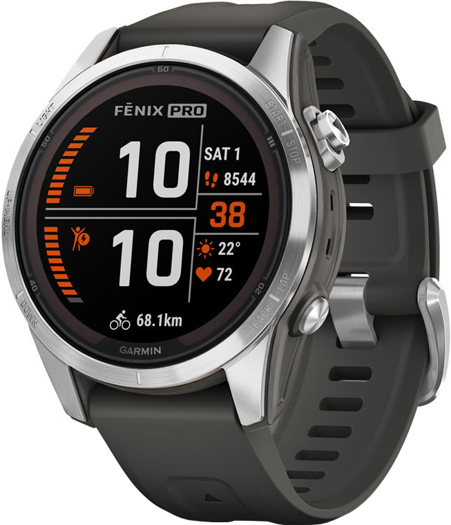 Смарт-часы Garmin Fenix 7S Pro Solar Glass SS w/Graphite band (010-02776-01) фото 1