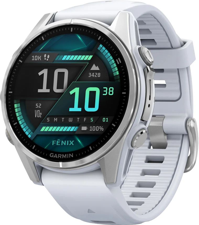 Смарт-годинник Garmin Fenix 8 43mm AMOLED Glass BareSS/Whitestone WhitestoneBnd (010-02903-00)фото1