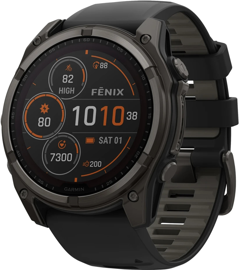Смарт-часы Garmin Fenix 8 51mm Saph Solar CrbnGry Ti/Blk Blk/PblGryBnd (010-02907-11) фото 1