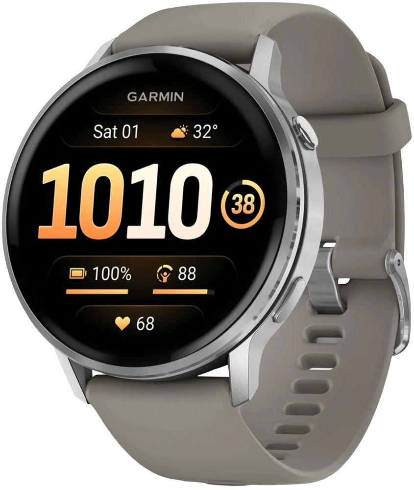 Смарт-годинник Garmin Venu 4 (45mm) Black w/ Silver + Gray (010-03014-01)фото1