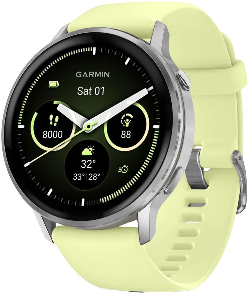 Смарт-годинник Garmin Venu 4 (45mm) Gray w/ Silver + Citron (010-03014-02)фото1