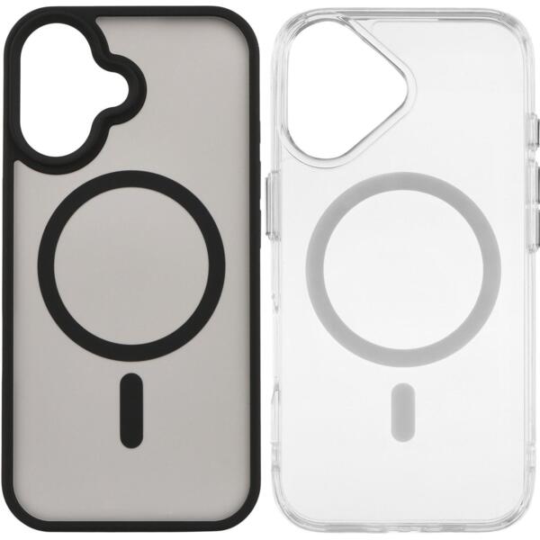 

Комплект Чехол 2Е для Apple iPhone 16 Soft Touch MagSafe Cover Black + Чехол 2Е для Apple iPhone 16 Transparent MagSafe