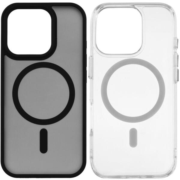 

Комплект Чехол 2Е для Apple iPhone 16 Pro Soft Touch MagSafe Cover Black + Чехол 2Е для Apple iPhone 16 Pro Transparent