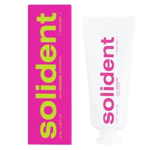 Зубна паста Solident Peach mint Персик-м'ята Щоденна відбілююча 25 млфото1