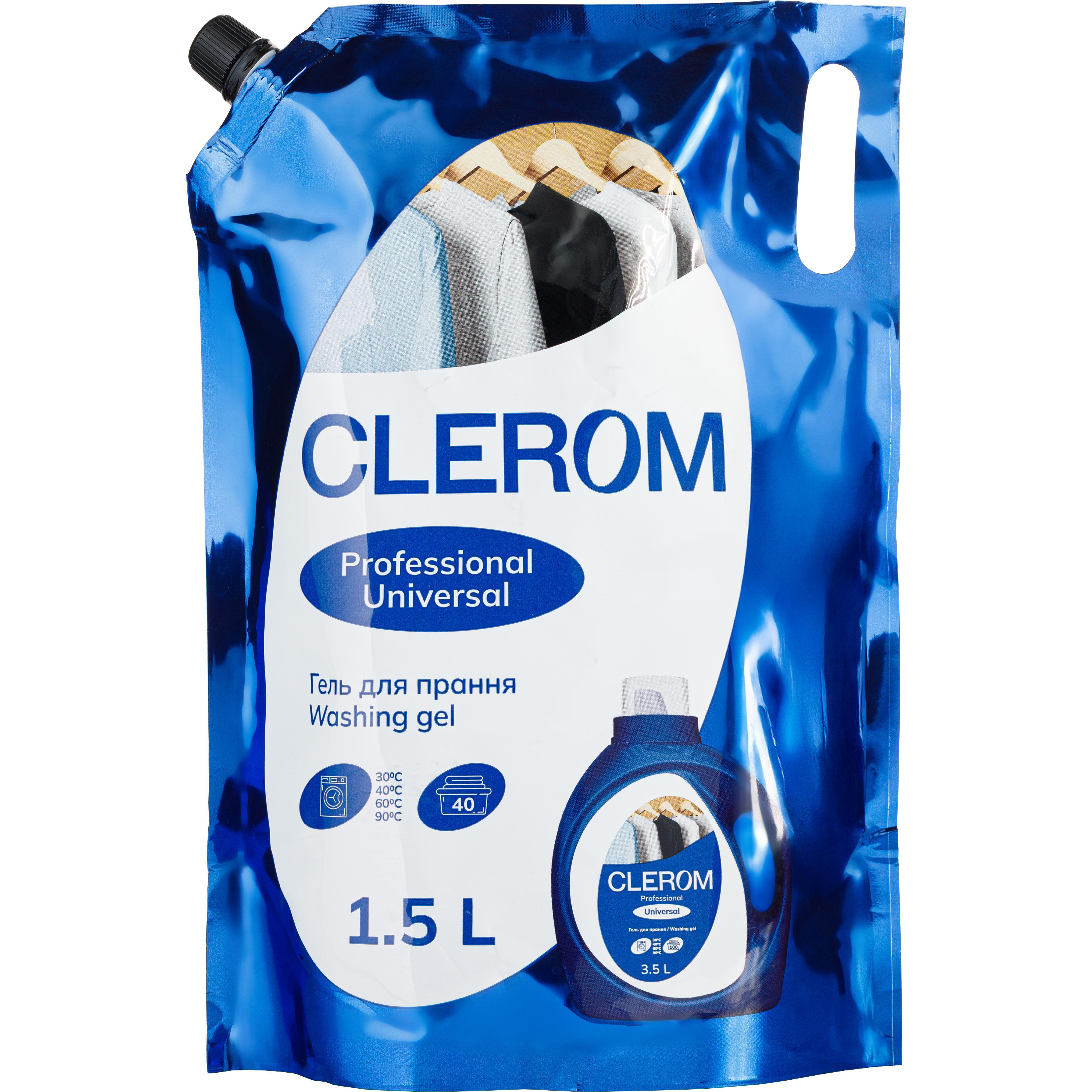 Гель для стирки Clerom Professional Universal 1,5л дойпак фото 1