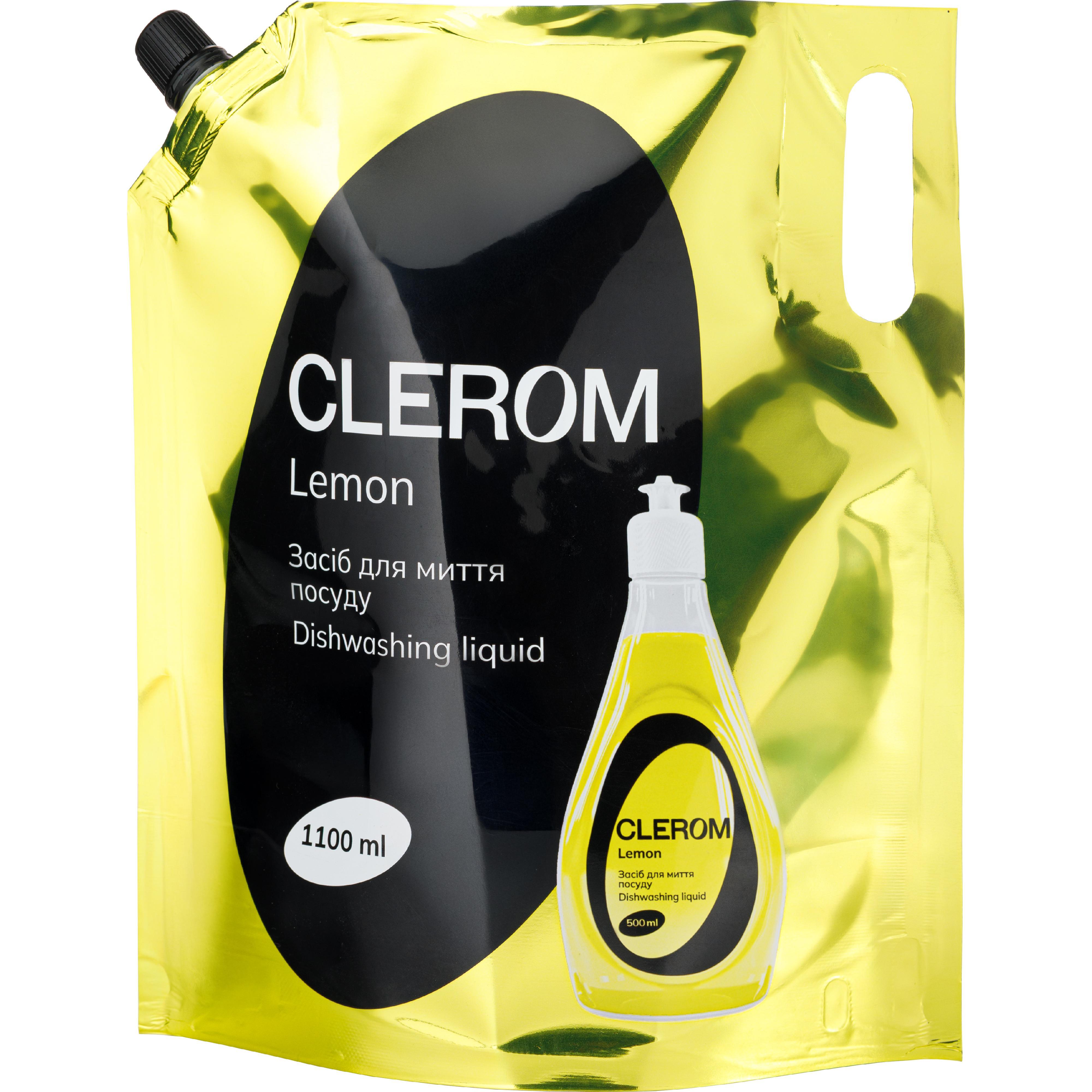 Средство для мытья посуды Clerom Lemon 1100 мл дой-пак фото 1