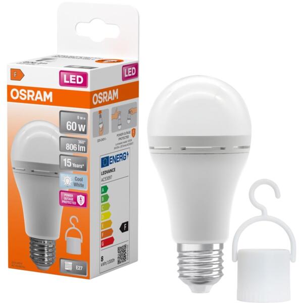

Лампа аккумуляторная Osram LED A60 8Вт 806Лм 4000К E27 (4099854190131)