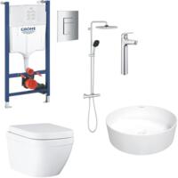 Комплект Grohe Mega Bundle унітаз з інсталяцією, раковина із змішувачем та душова система (38555MBK)