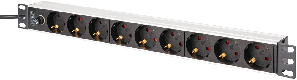 Пристрій розподілу електроживлення DIGITUS 1U, 8xSchuko, 10A, 250V (DN-95437)фото1