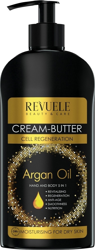 Крем-баттер для рук и тела Revuele Argan Oil 5 в 1 с аргановым маслом 400 мл фото 1