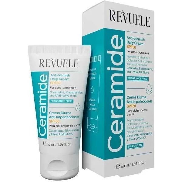 Крем для обличчя Revuele Ceramide Anti-Blemish SPF50 проти плям та пігментації щоденний з керамідами 50 млфото1