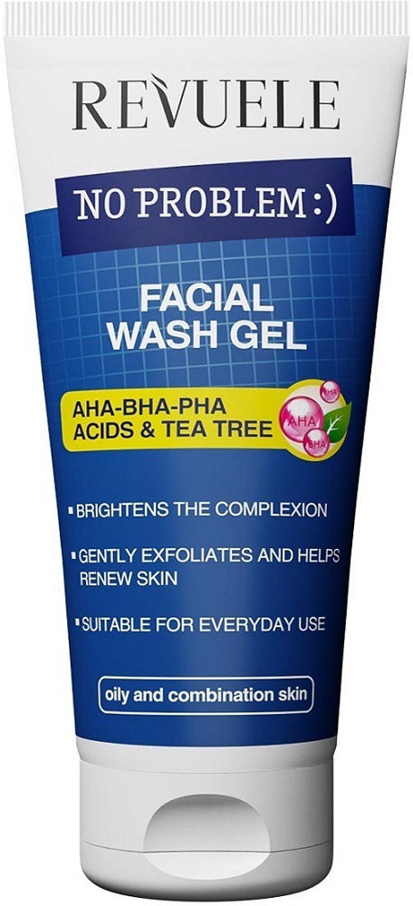 Гель для умывания жирной кожи Revuele No Problem с АНА-ВНА-РНА кислотами и Чайным деревом 200 мл фото 1