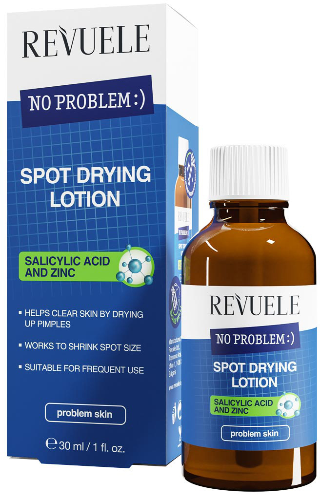 Лосьон для подсушивания прыщей на лице Revuele No Problem с салициловой кислотой и цинком 30 мл фото 1