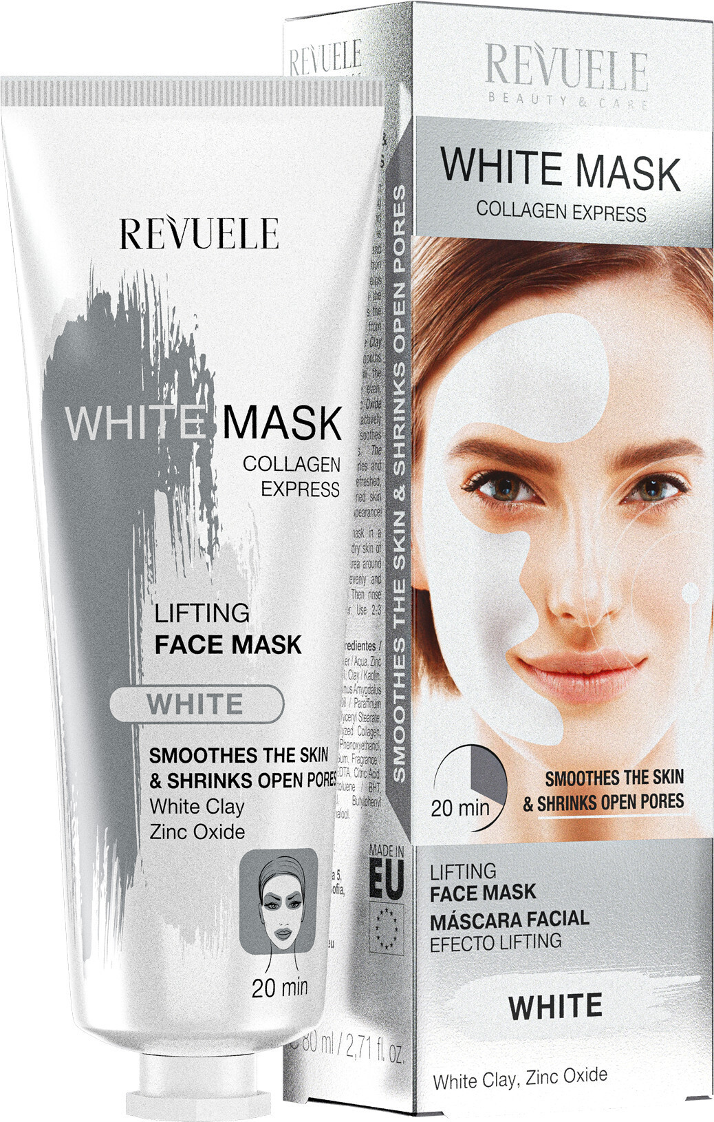 Экспресс-маска для лица Revuele White Face Mask Collagen Lifting Express Белая с коллагеном 80 мл фото 1