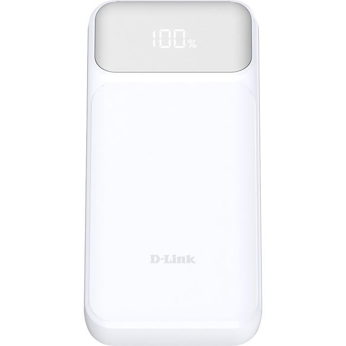 Акумулятор портативний літій-іонний Power Bank D-Link 20000мА*год, 65Вт PD 3.0, QC 3.0, 2xUSB-C, 1xUSB-A з дисплеєм, білфото1