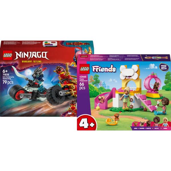 Комплект LEGO 71838 Ninjago Скоростная гонка Кая + LEGO 42665 Игровая площадка для щенков V29 LEGO Friends