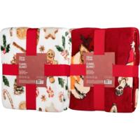 Набір пледів ARDESTO Christmas 160х200см різдвяні корги, імбирні пряники (ART0119PB_ART0118PB)