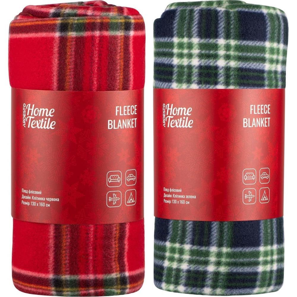 Набор пледов ARDESTO Fleece 130x160см, красный, зеленый (ART0717PB_ART0718PB) фото 1