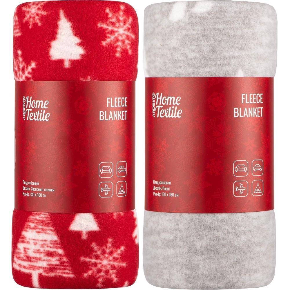 Набор пледов ARDESTO Fleece 130x160см,заснеженные елки, олени (ART0715PB_ART0716PB) фото 1