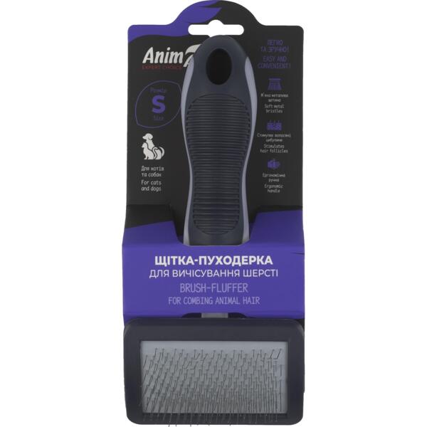 

Щетка-пуходерка AnimAll прямоугольная для вычесывания шерсти размер S (174х80х40 мм)