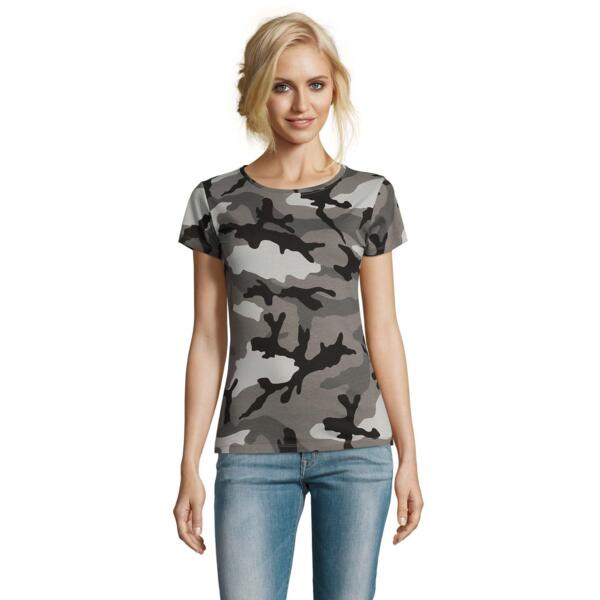 Футболка хлопковая женская Sol’s CAMO WOMEN 01187521 XXL серый камуфляж фото 