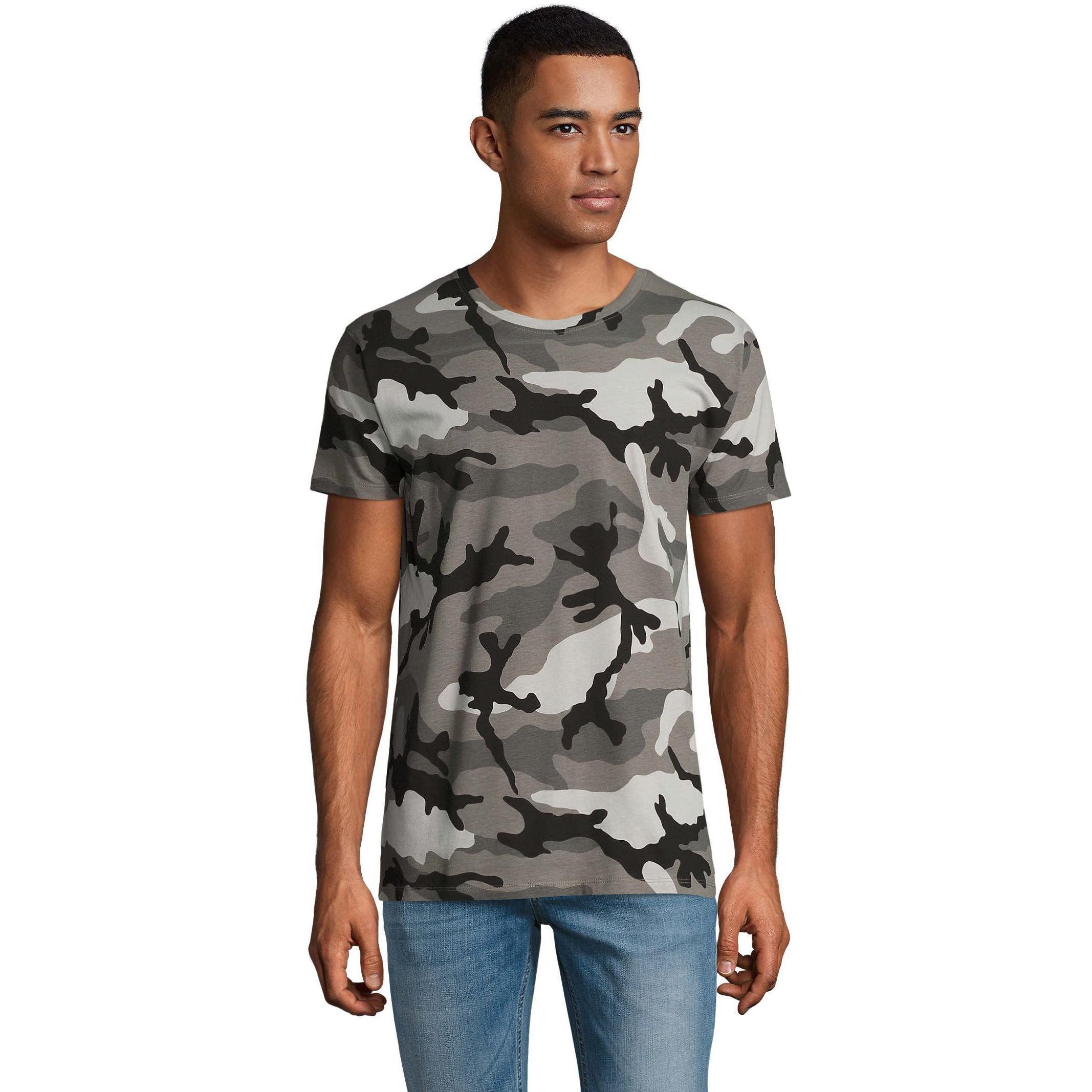 Футболка бавовняна чоловіча Sol’s CAMO MEN 01188521 L сірий камуфляжфото1