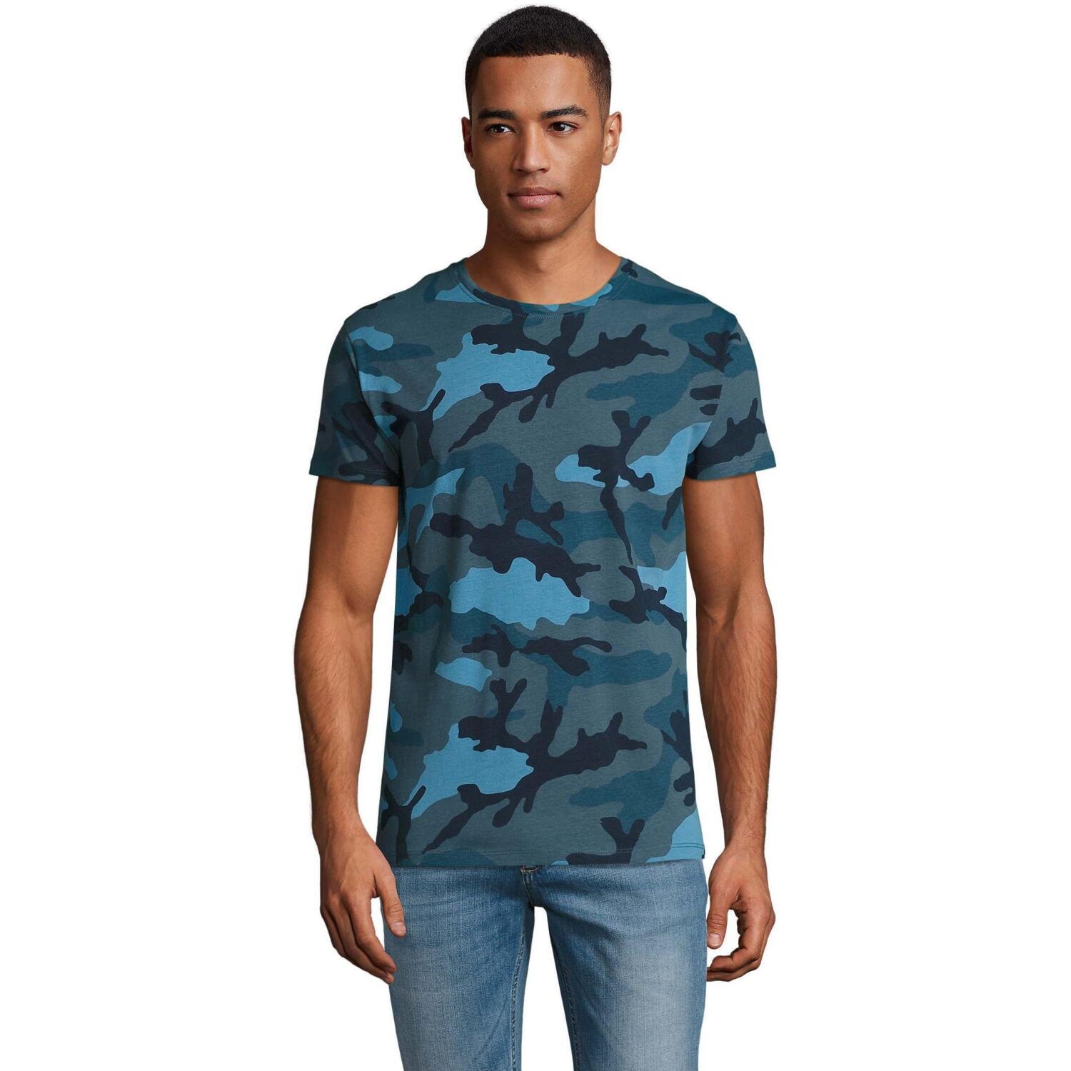 Футболка хлопковая мужская Sol’s CAMO MEN 01188536 XXL синий камуфляж