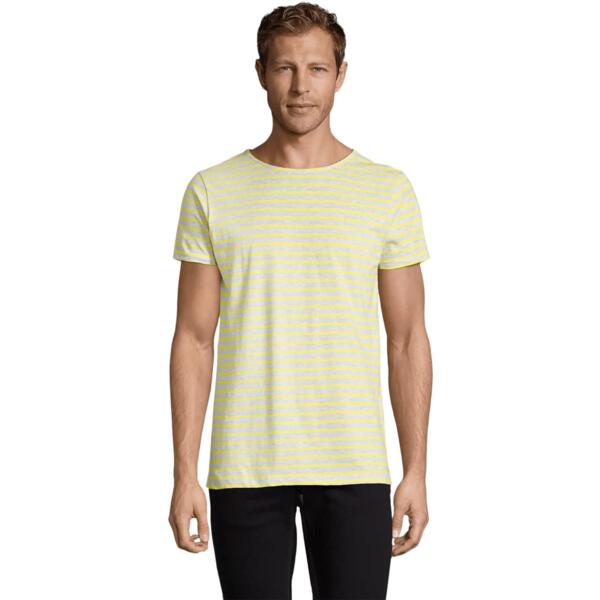 

Футболка хлопковая мужская Sol’s Miles Men 01398798 XL светло-серый меланж/лимонный