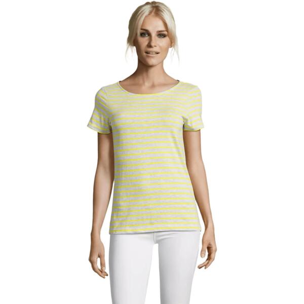 

Футболка хлопковая женская Sol’s Miles Women 01399798 XXL светло-серый меланж/лимонный