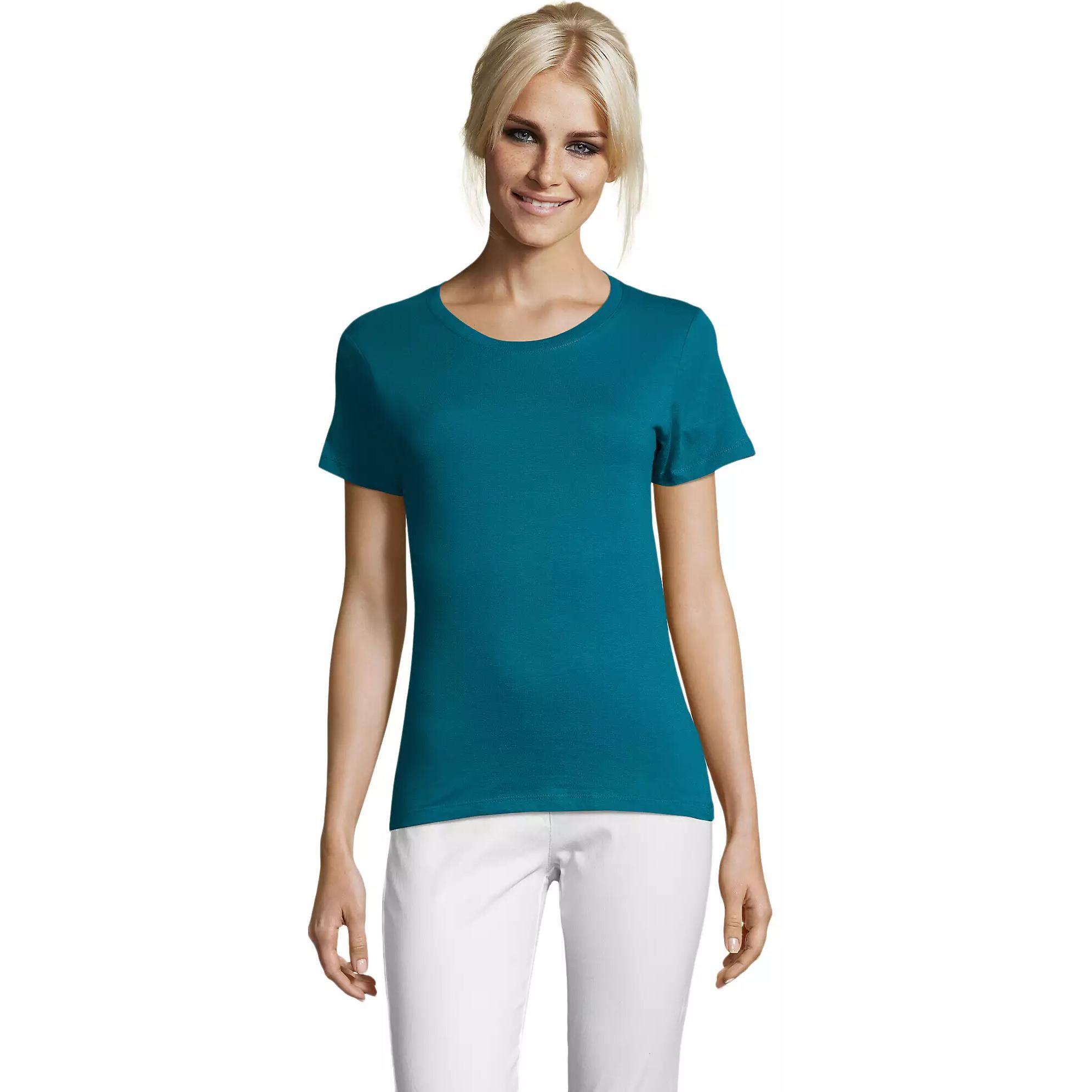 Футболка хлопковая женская Sol’s REGENT WOMEN 01825235 L насыщенный бирюзовый фото 1