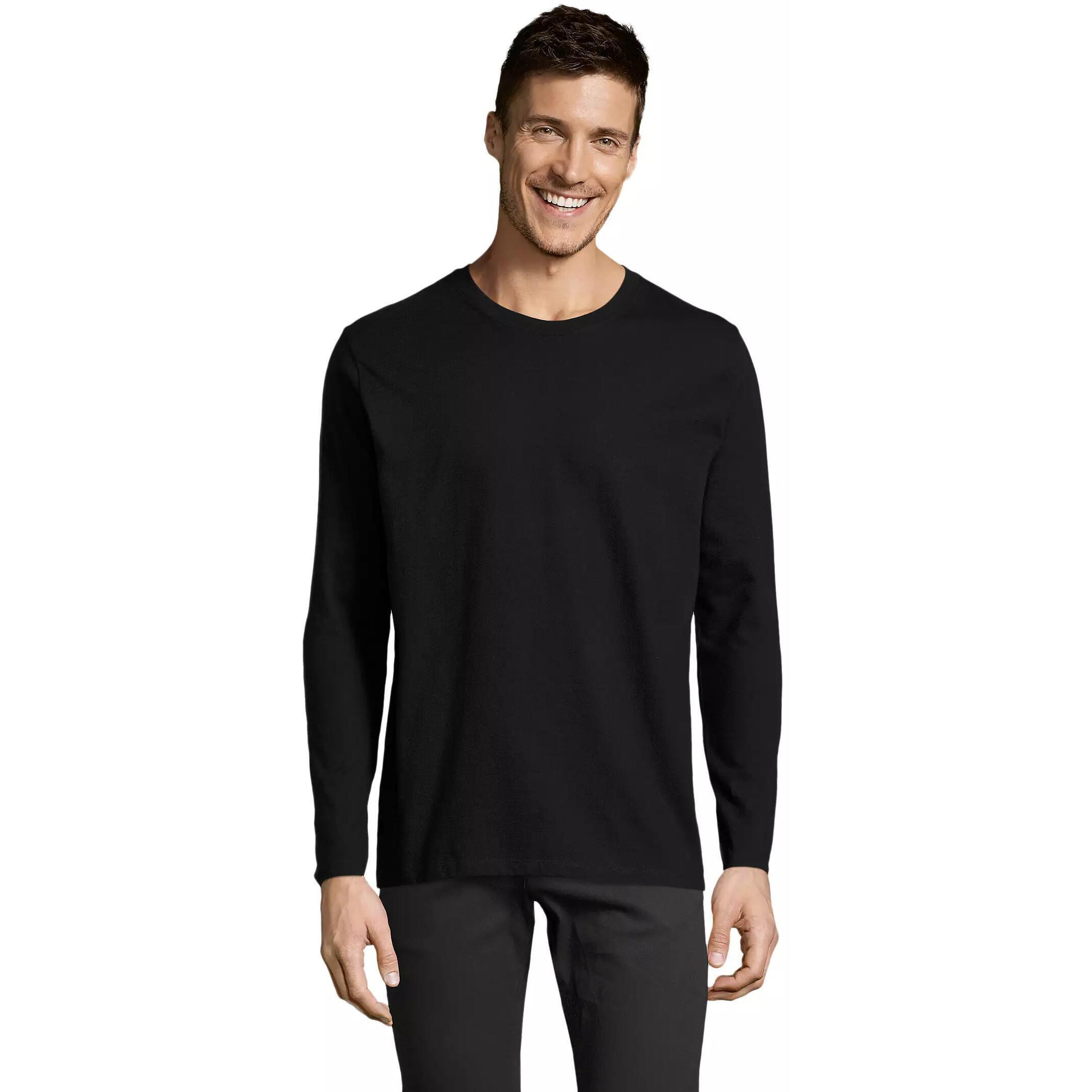 Лонгслив хлопковый мужской Sol’s IMPERIAL LSL MEN 02074309 XXL насыщенный черный фото 1