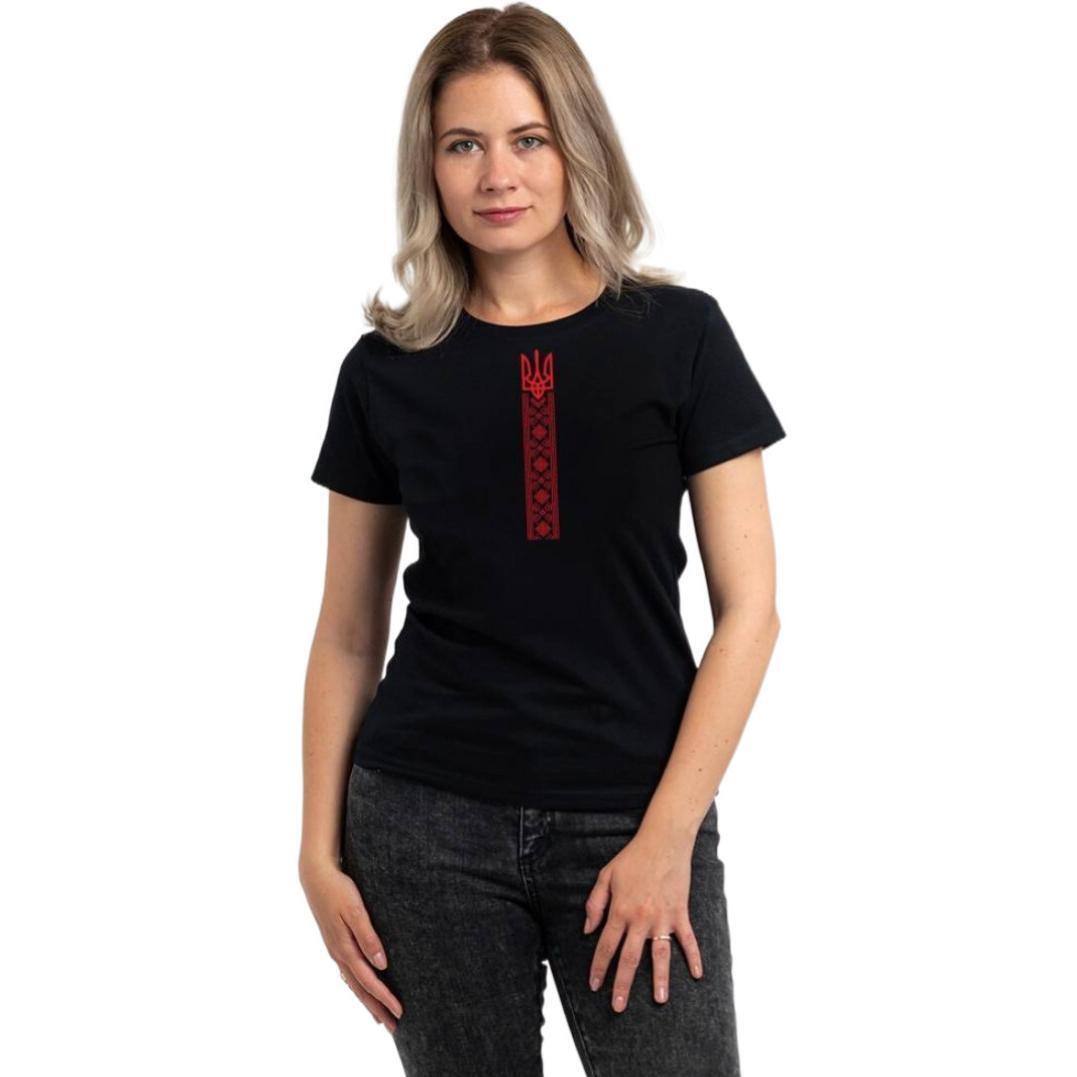 Футболка с вышивкой хлопковая женская Sol’s REGENT WOMEN 01825309/312 XL черный