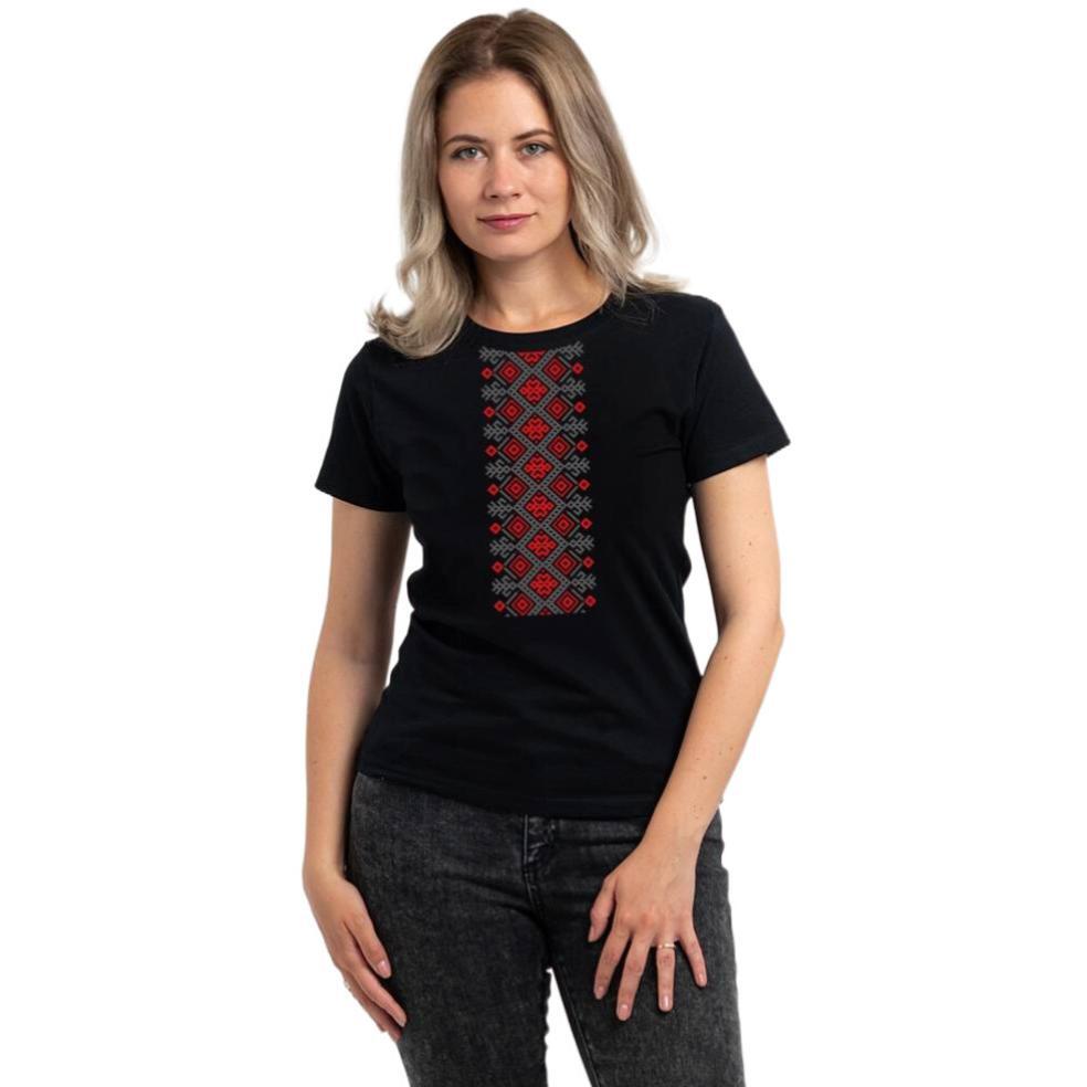 Футболка с вышивкой хлопковая женская Sol’s REGENT WOMEN 01825309/313 L черный